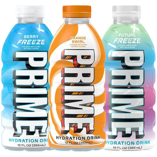 NEW Mini PRIME Hydration Bundle (Orange Swirl, Berry Freeze & Future Freeze) – Limited 12 FL OZ Collector Set image 0