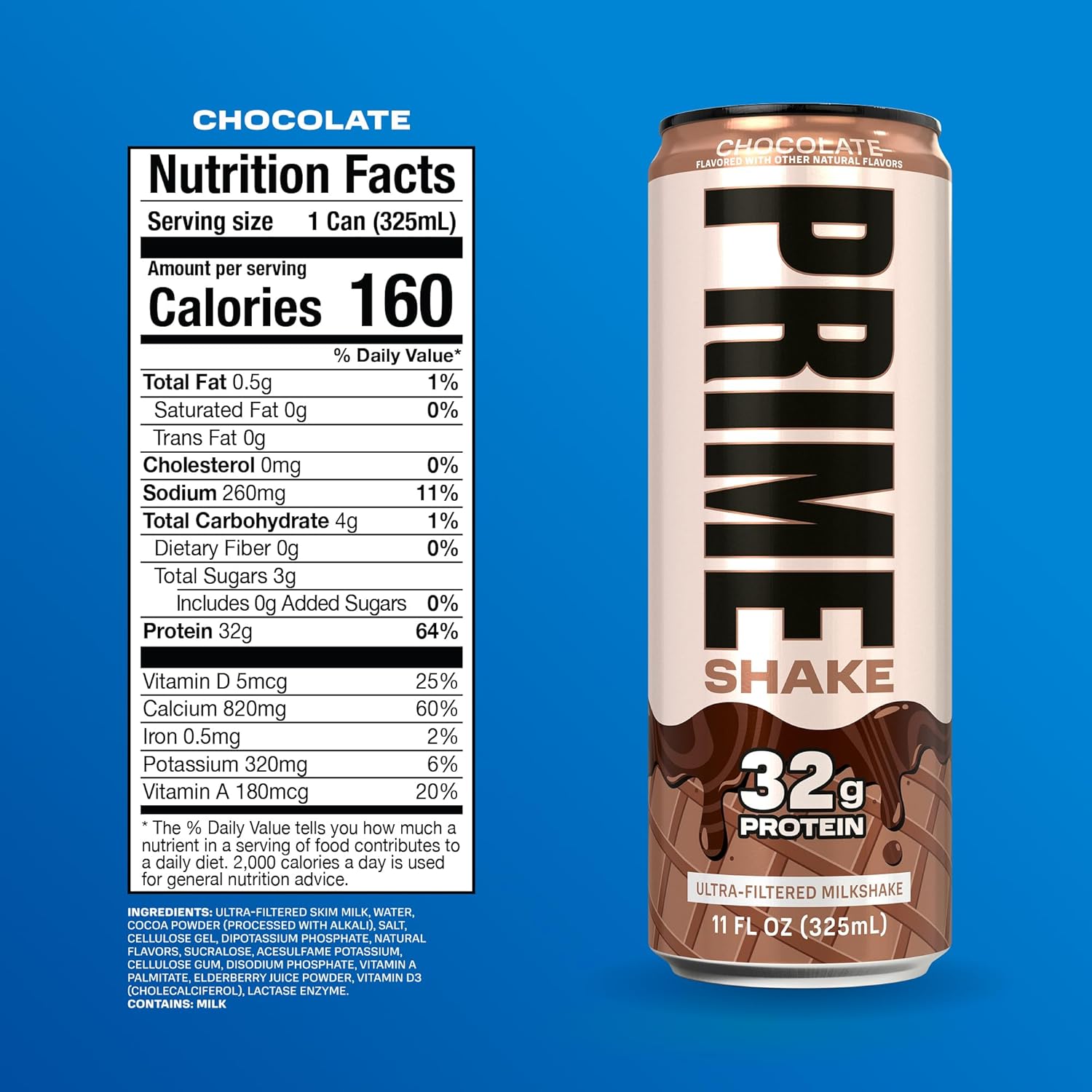 PRIME Shake – Chocolate | 32g Protein | New &amp; Rare PRIME Line (Pre-Order) image 1