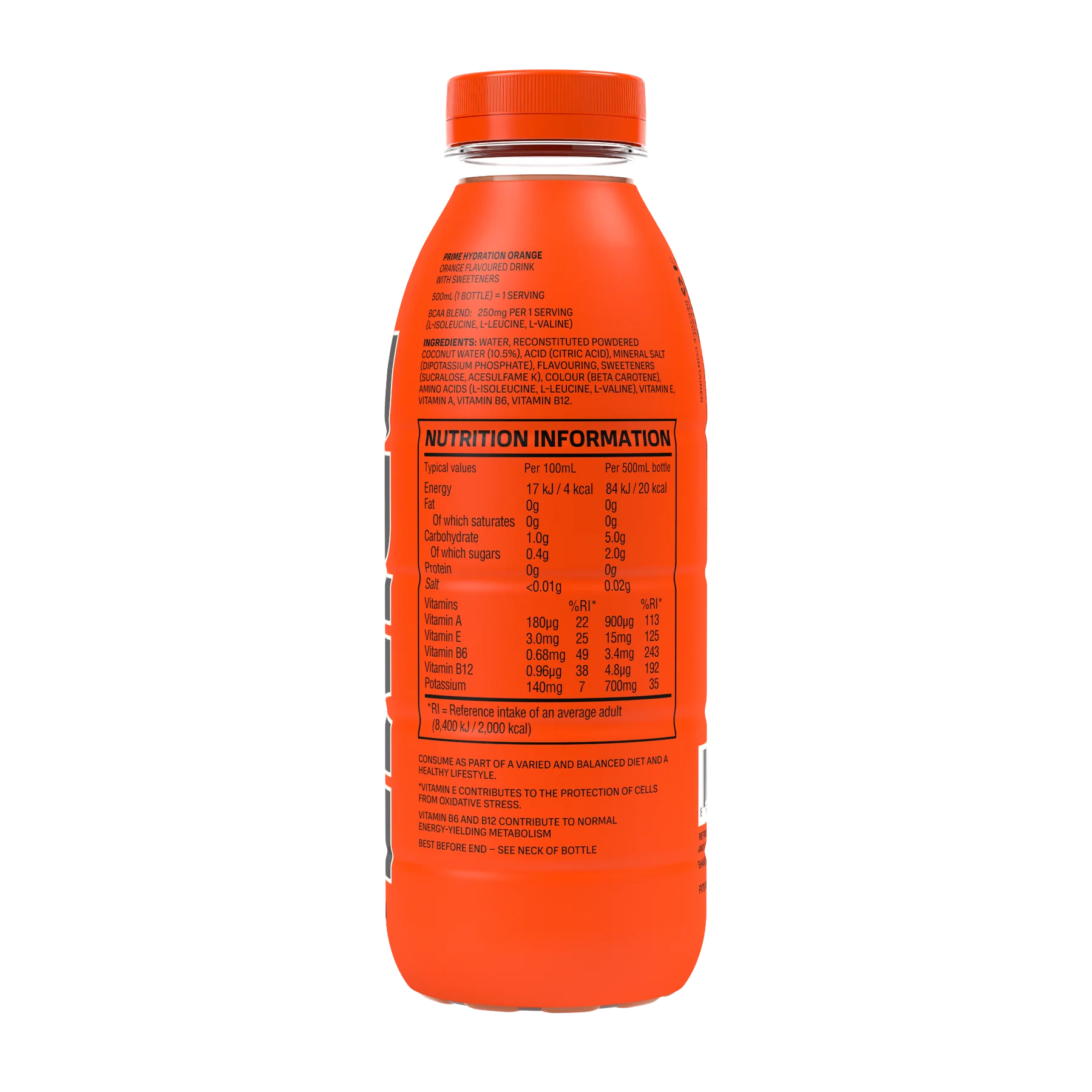 PRIME Hydration Orange - 16.9 fl.oz (500ml) UK Bottle image 1