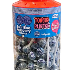 Vidal Lollies Jar (150 Lollies): Traffic Light, Assorted Fruit Flavors and Tongue Painters, Sour Blue Raspberry Tongue Painter Lollies