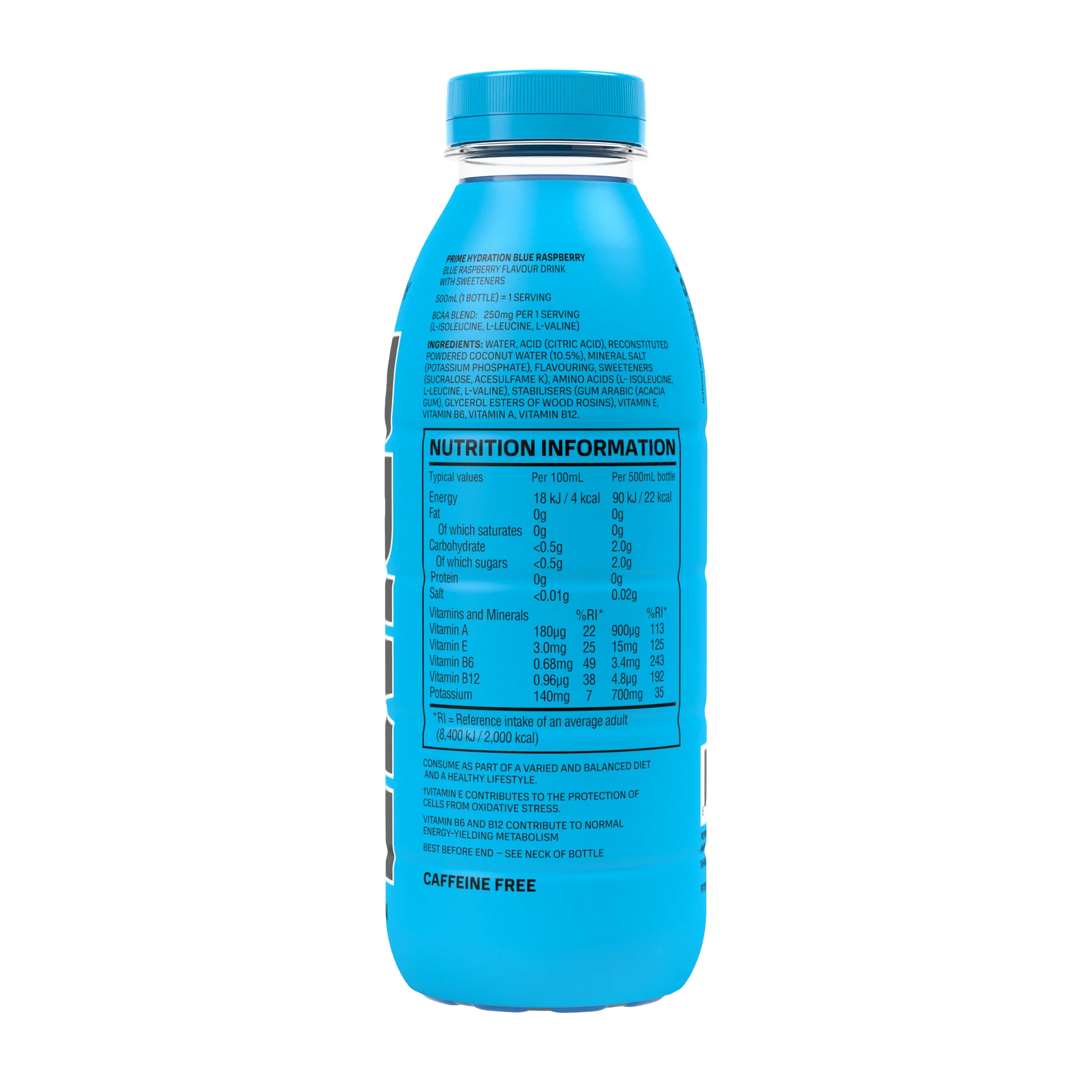 PRIME Hydration Blue Raspberry - 16.9 fl.oz (500ml) UK Bottle image 1