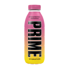 PRIME Hydration Strawberry Banana - 16.9 fl.oz (500ml) USA Bottle image 0