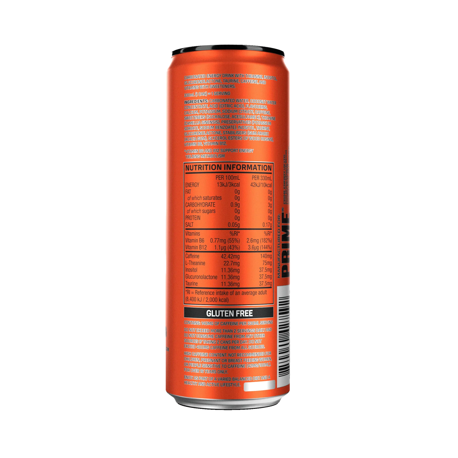 PRIME Energy Orange Mango - (330ml) UK Can image 1