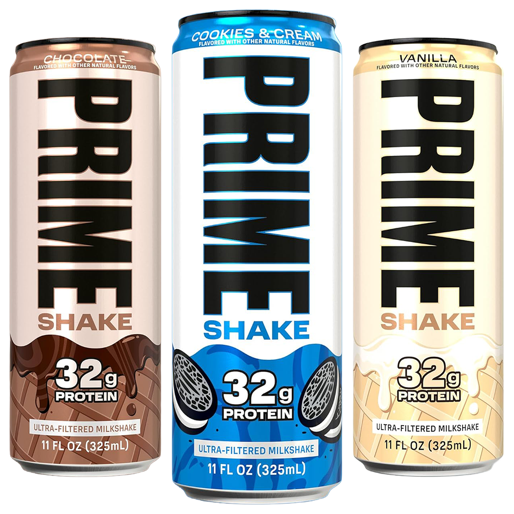 PRIME Shake – All Flavours Bundle (Chocolate, Vanilla &amp; Cookies &amp; Cream) | 32g Protein | RARE FIRST DROP (Pre-Order) image 0
