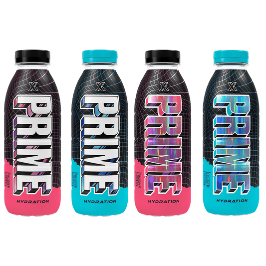 PRIME Hydration X Blue & Pink RARE HOLO Limited Edition FULL Bundle x4 Bottles (UK) image 0