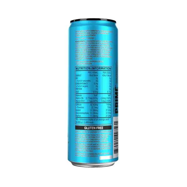 PRIME Energy Blue Raspberry - (330ml) UK Can image 2