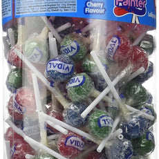 Vidal Lollies Jar (150 Lollies): Traffic Light, Assorted Fruit Flavors and Tongue Painters, Sour Blue Raspberry Tongue Painter Lollies
