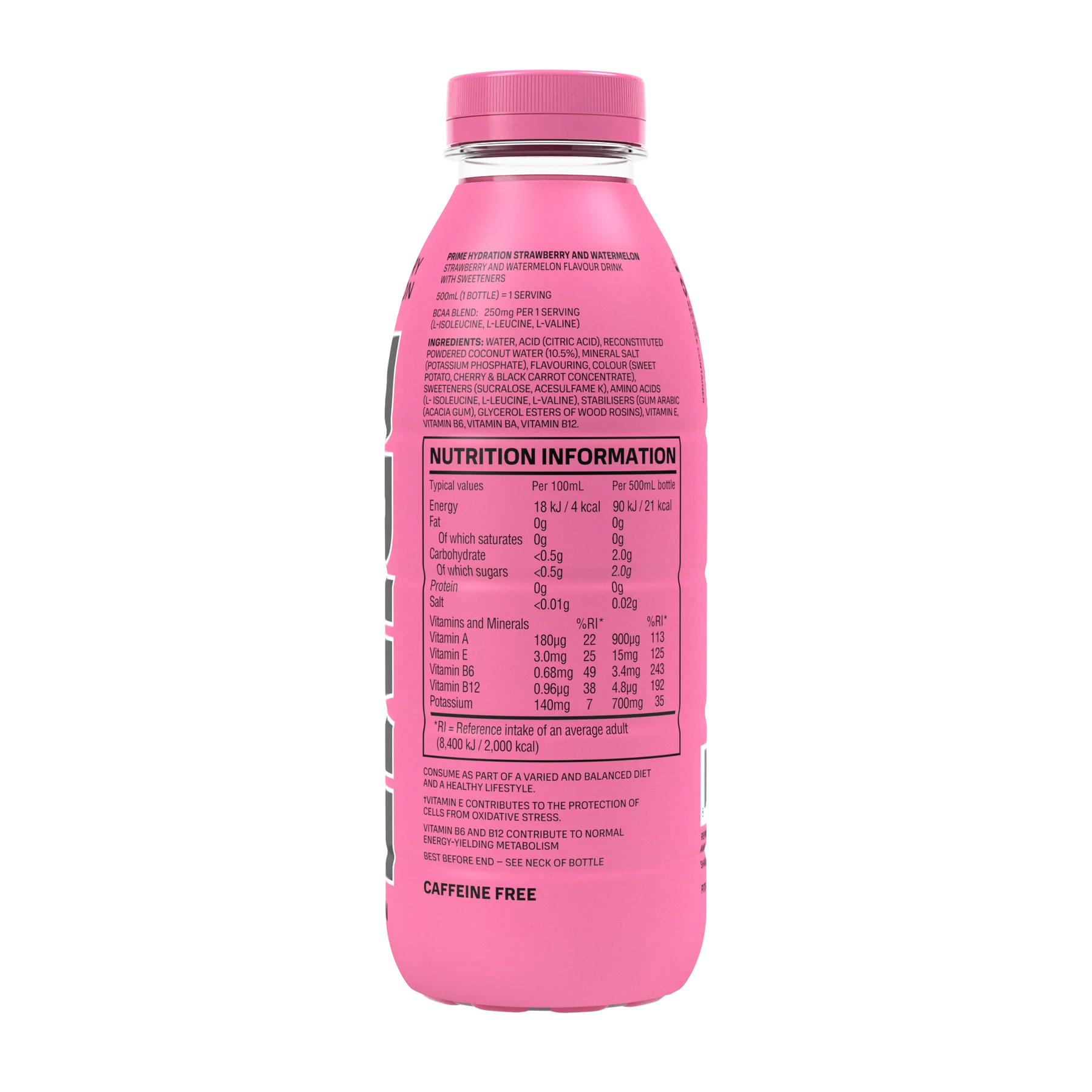 PRIME Hydration Strawberry Watermelon - 16.9 fl.oz (500ml) UK Bottle image 1