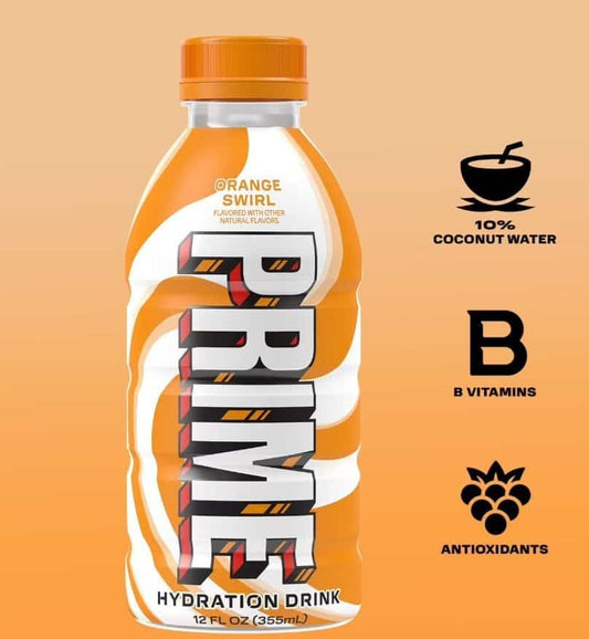 NEW 🟠 Orange Swirl Mini PRIME Hydration  (12 FL OZ / 355 mL) image 1