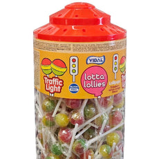 Vidal Lollies Jar (150 Lollies): Traffic Light, Assorted Fruit Flavors and Tongue Painters, Sour Blue Raspberry Tongue Painter Lollies