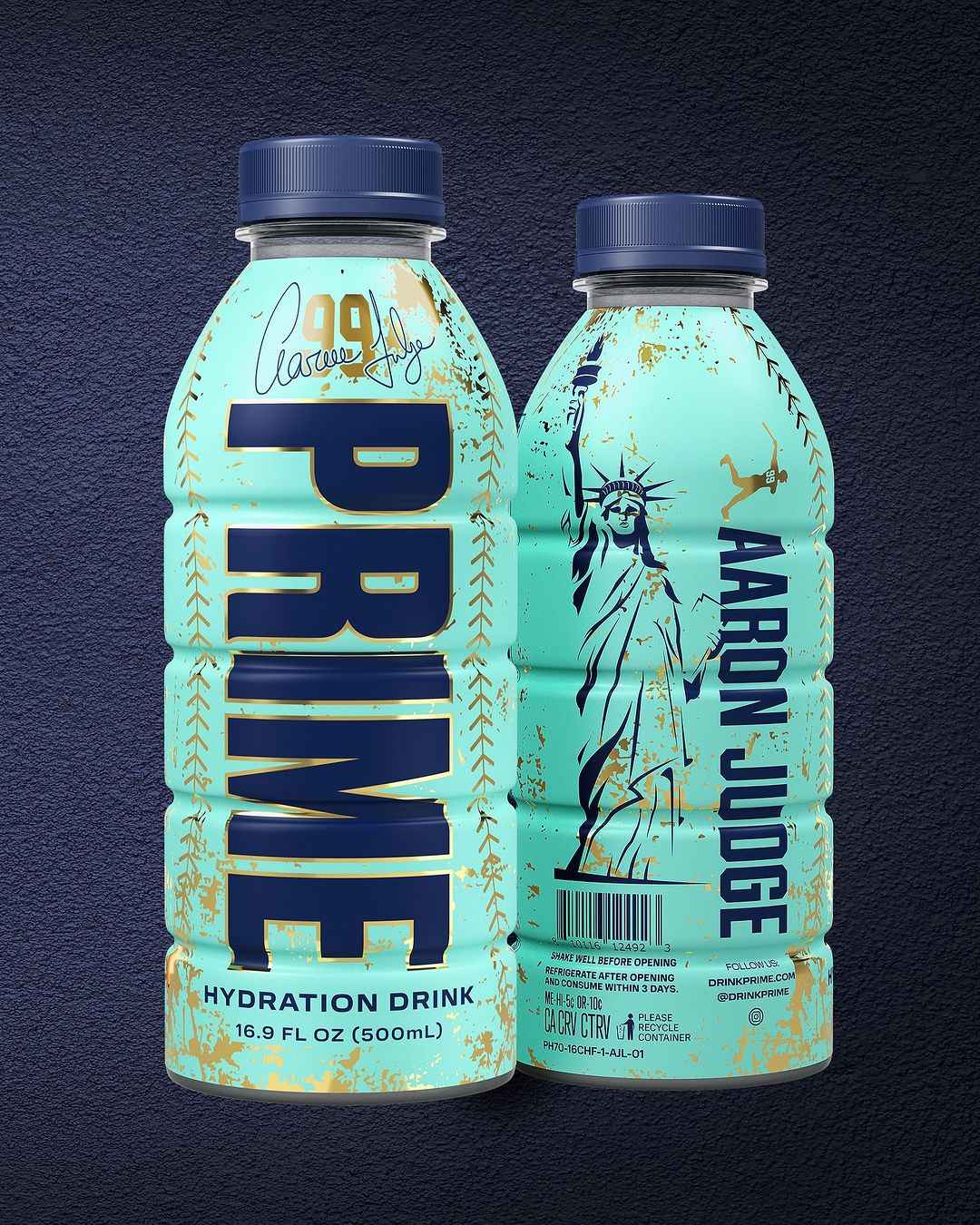PRIME Hydration Aaron Judge 99 Blue Limited Edition - 16.9 fl.oz (500ml) image 1