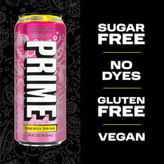 PRIME Energy Drink – Strawberry Lemonade | NEW & RARE FLAVOUR | 200mg Caffeine | Sugar Free (Pre-Order) image 1