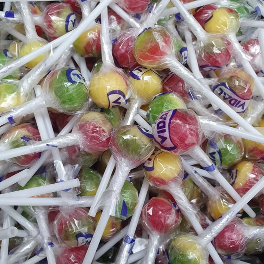 Vidal Lollies Jar (150 Lollies): Traffic Light, Assorted Fruit Flavors and Tongue Painters, Sour Blue Raspberry Tongue Painter Lollies