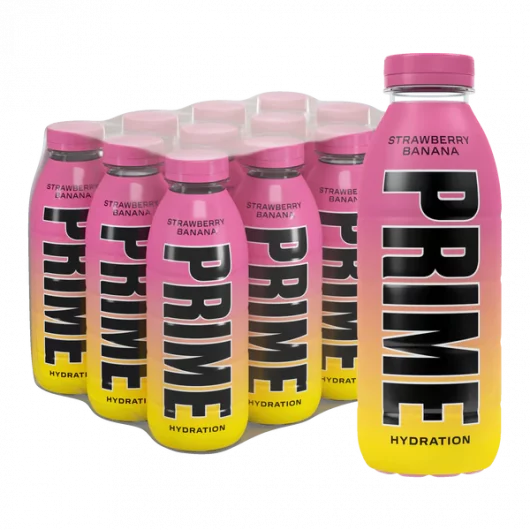 PRIME Hydration Strawberry Banana - 16.9 fl.oz (500ml) USA Bottle - Image 3