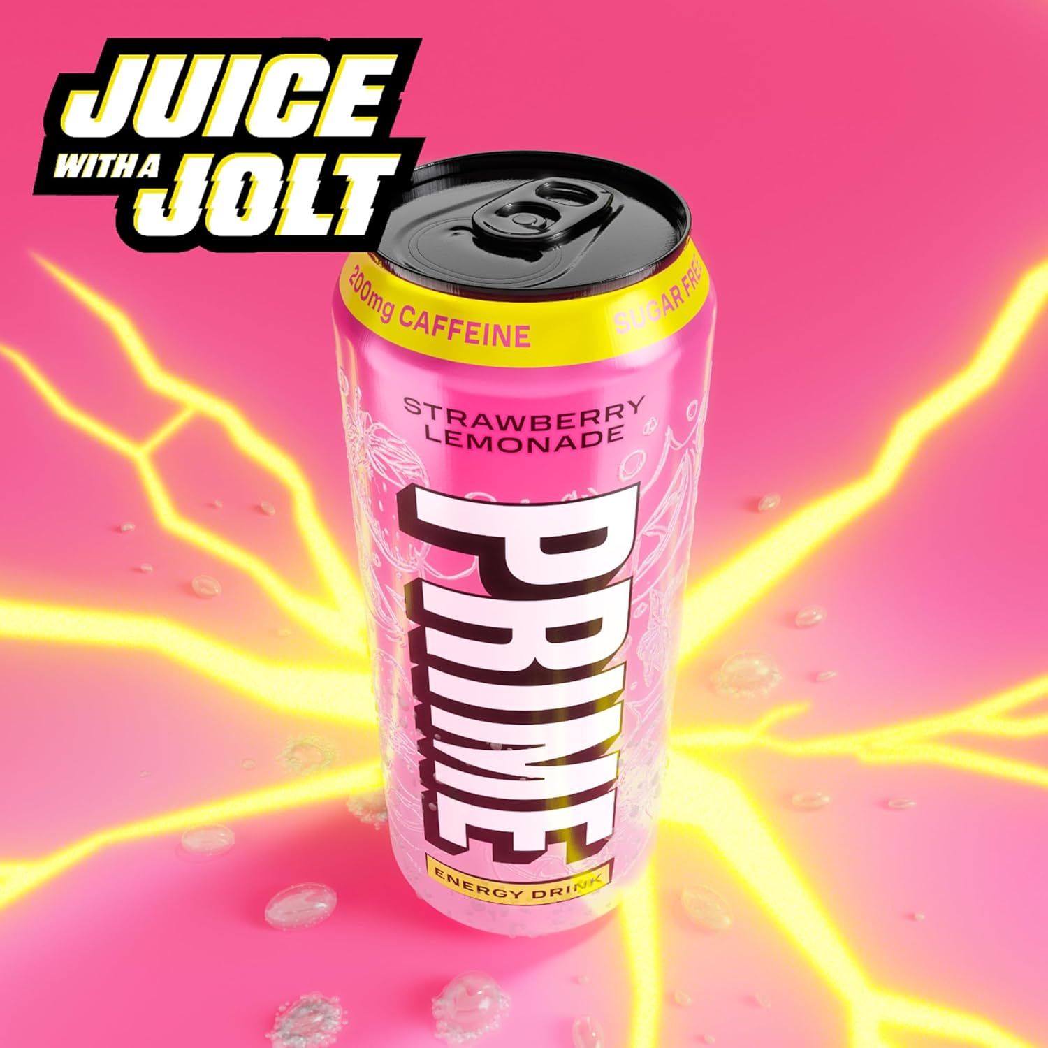 PRIME Energy Drink – Strawberry Lemonade | NEW & RARE FLAVOUR | 200mg Caffeine | Sugar Free - Image 4